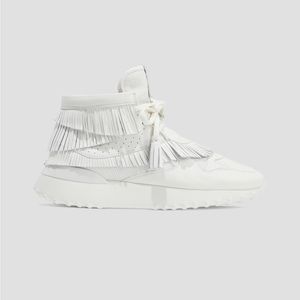Tod’s fringe perforated leather high-top sneakers